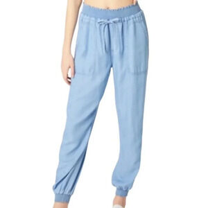 Love Tree Chambray tencel‎ jean jogger lightweight pants size M NWT